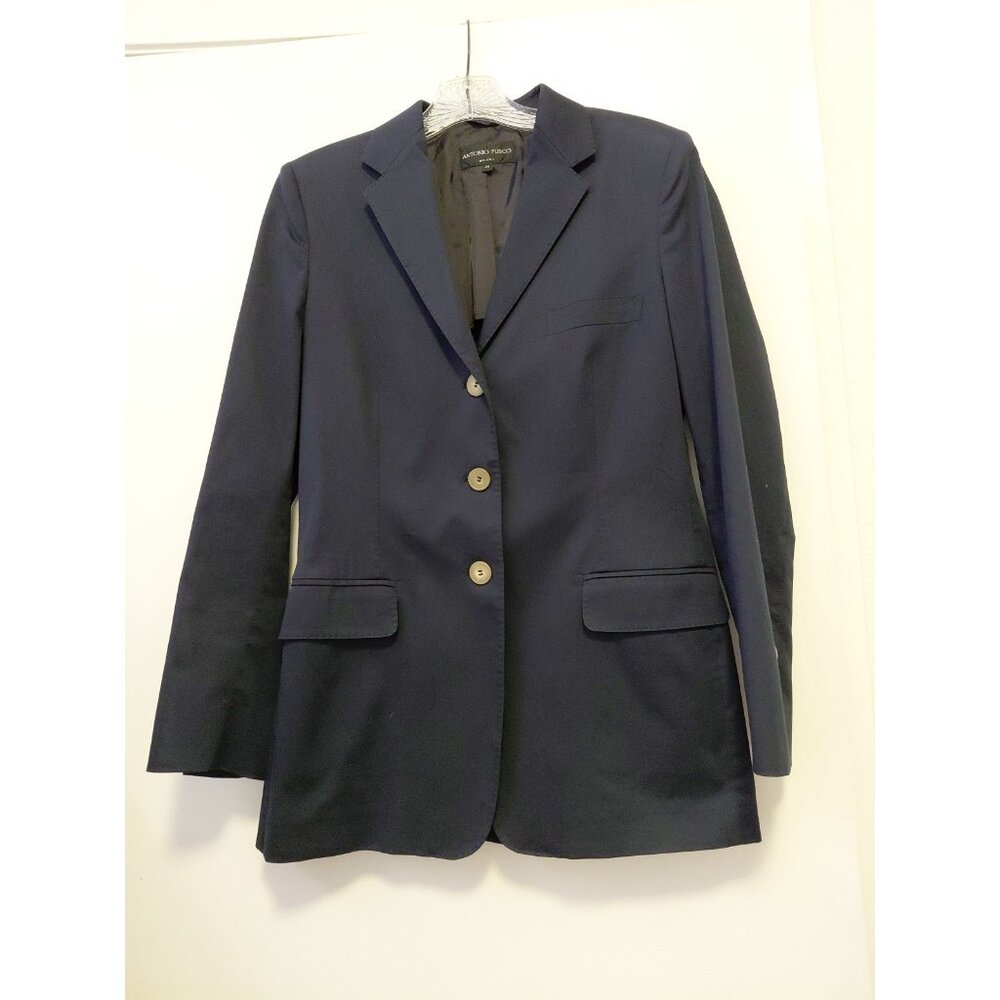 Antonio‎ Fusco Milano Womens Blazer Cotton Navy 44 US Medium